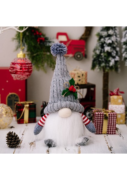 Noel Süsü Örgü Şapka Işıklı Rudolph Doll Yüzü Olmayan Gri (Yurt Dışından) indirimleri