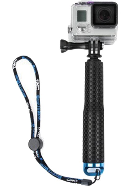 Go Pro Hero 9 8 Action Için Uzatılabilir 48CM Selfie Çubuğu, Siyah + Mavi (Yurt Dışından)