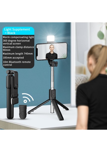 Selfie Çubuğu Dereceli Fotoğraf Tutucu Uzatılmış Tripod Canlı Yayın,e (Yurt Dışından)