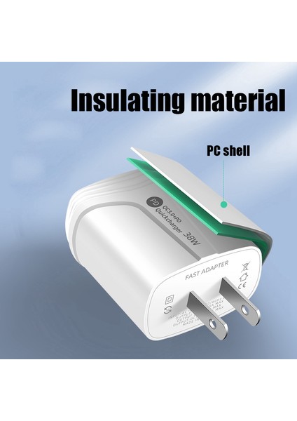 USB Şarj Cihazı Hızlı Şarj Pd 38W Hızlı Şarj Şarj Cihazı Qc3.0 Ab Tak (Yurt Dışından)