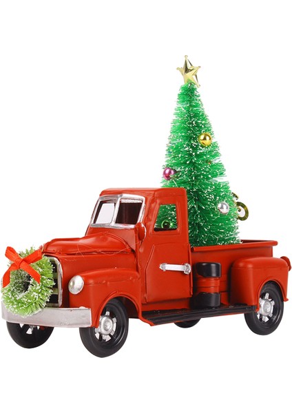 6.7 Inç Vintage Kırmızı Kamyon Noel Dekoru, B (Yurt Dışından)