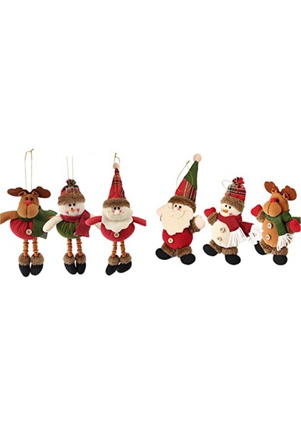 6pcs Peluş Noel Süsleri Noel Asılı Sezon Kolye - Noel Baba (Yurt Dışından)