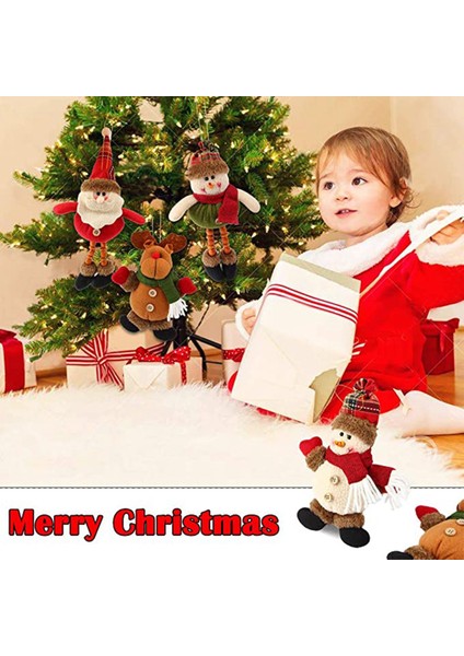 6pcs Peluş Noel Süsleri Noel Asılı Sezon Kolye - Noel Baba (Yurt Dışından) fiyatları