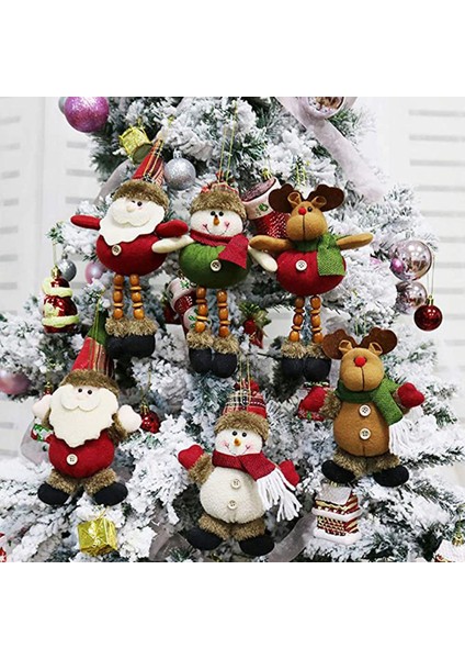 6pcs Peluş Noel Süsleri Noel Asılı Sezon Kolye - Noel Baba (Yurt Dışından) modelleri