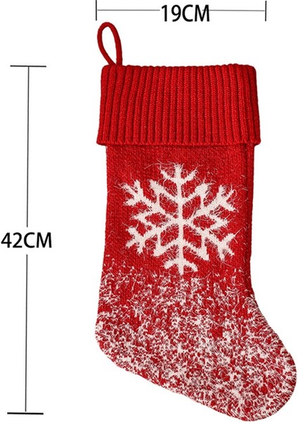Kalın Örgü Noel Çorap Hediye Çantası Noel Baba Kardan Adam Geyik Çorap A (Yurt Dışından)