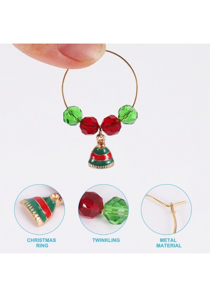 Pc Noel Cam Süsler Kadeh Içecekler Için Noel Şarap Yüzüğü (Yurt Dışından) indirimleri