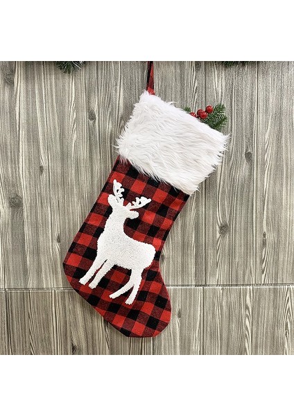 Parti Süslemeleri Için Ren Geyiği Çantalı 2 Adet Noel Çorap Seti (Yurt Dışından)