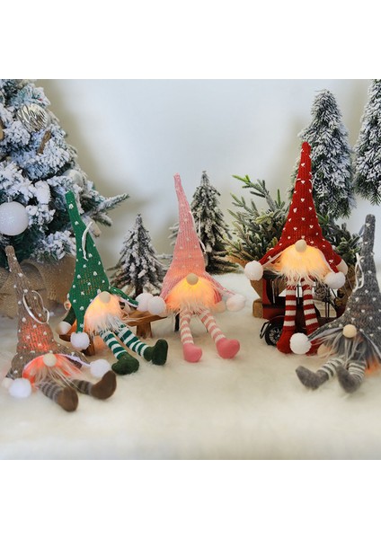 Noel Ağacı LED Avize, Pencere Süslemesi, Noel Baba Pembesi (Yurt Dışından)