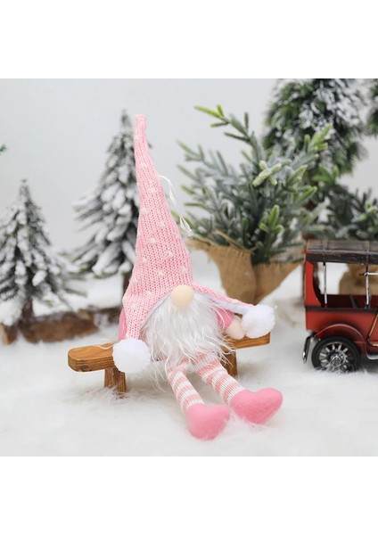 Noel Ağacı LED Avize, Pencere Süslemesi, Noel Baba Pembesi (Yurt Dışından)