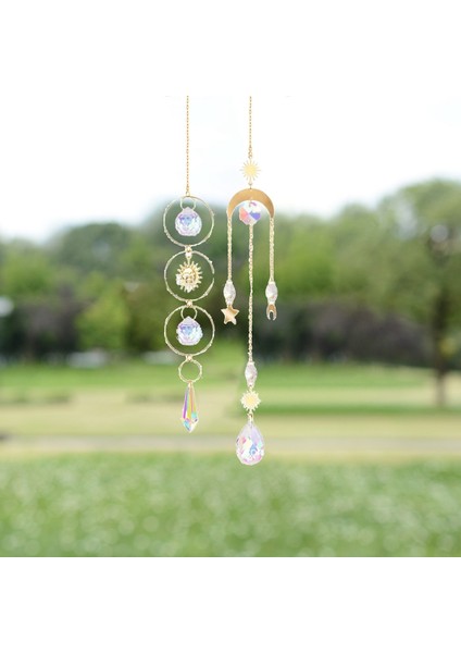 6'lı Paket Suncatcher Kristal Güneş Yakalayıcı Kristal Sarkıt Aydınlatma (Yurt Dışından)