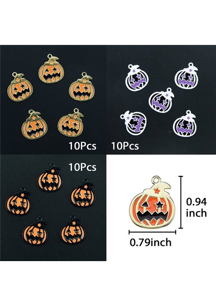30 Pcs Cadılar Bayramı Charm Kolye Çeşitli Altın Siyah Beyaz Kaplama (Yurt Dışından) fiyatları