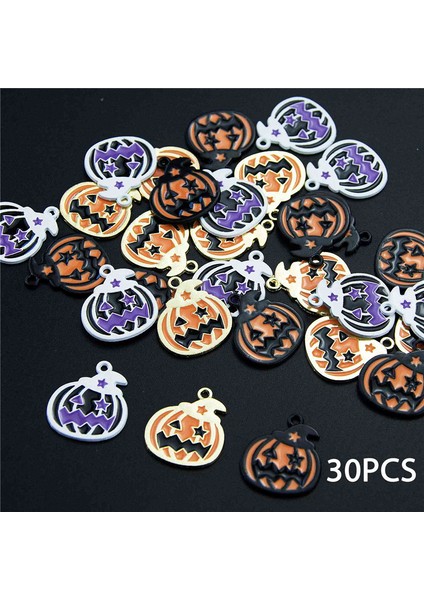 30 Pcs Cadılar Bayramı Charm Kolye Çeşitli Altın Siyah Beyaz Kaplama (Yurt Dışından) modelleri