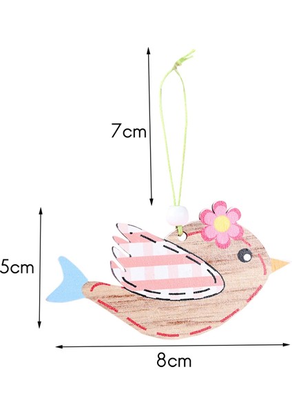 2 Adet Ahşap Paskalya Kolye, Küçük Kuş El Sanatları Asılı Süsler, B (Yurt Dışından)