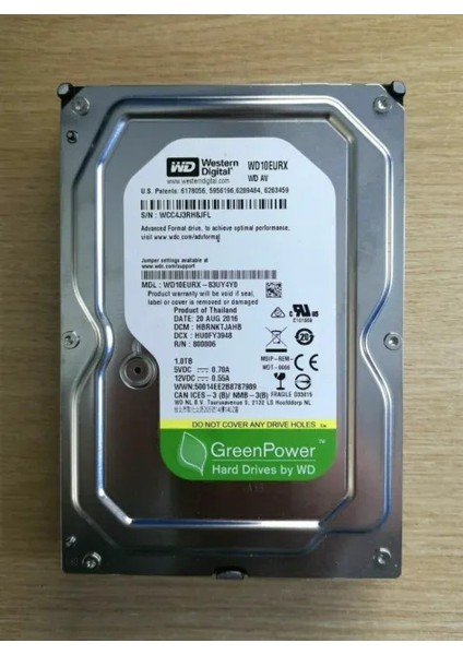 Western Digital  3.5 Sata 1 Tb HDD Sata 6gb/s WD10EURX-83UY4Y0