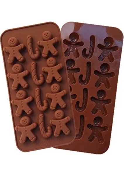 Gingerman Yılbaşı Temalı Ginger Adam Şeker Hamuru Sabun Mum Kokulu Taş Pasta Çikolata Kalıbı modelleri