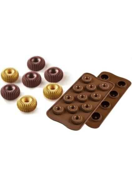Silikon Çizgili Çember Şeker Hamuru Sabun Mum Kokulu Taş Pasta Çikolata Kalıbı