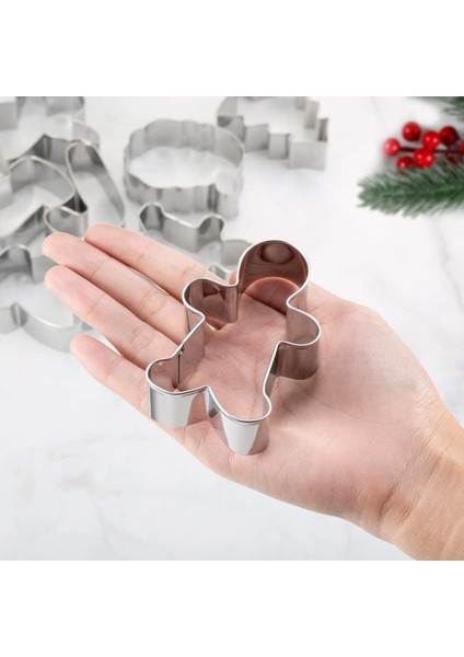 Yılbaşı Christmas Temalı Kurabiye Kalıbı Metal Kopat Set Cookie Cutters 8 Adet