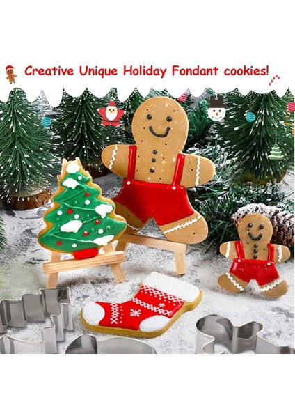 Yılbaşı Christmas Temalı Kurabiye Kalıbı Metal Kopat Set Cookie Cutters 8 Adet