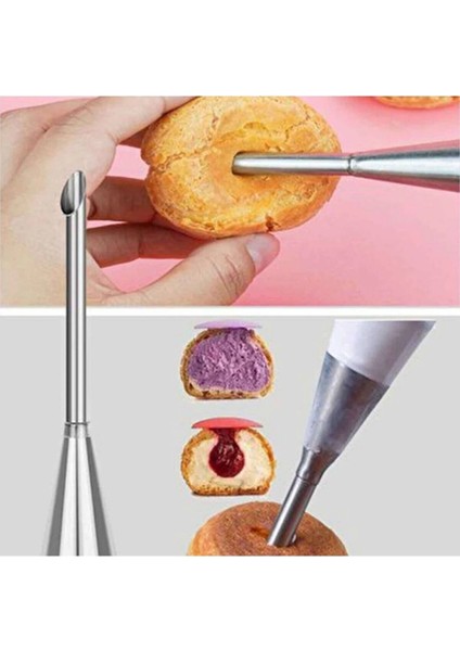 Dolum Duyu + Çiçek Duyu Seti 2'li Marmelat Krema Krem Şanti Dolum Duyu + 2 Adet Şanti Torbası modelleri
