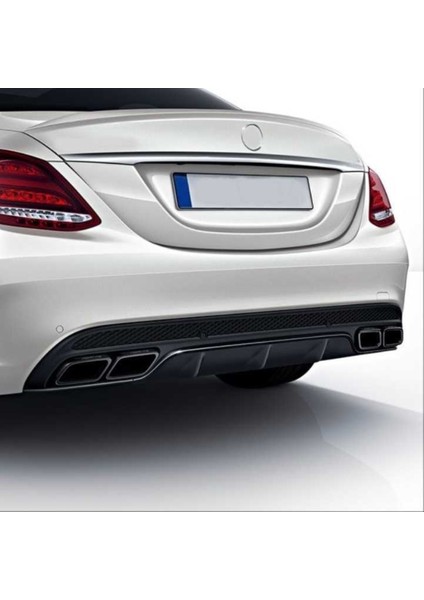 W205 C Serisi Için Siyah Difüzör & Egzoz Seti (Normal Sedan) Siyah Egzoz Ile indirimleri