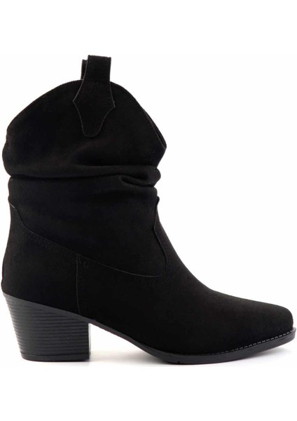 Siyah Süet Kadın Bot & Bootie K02217100802