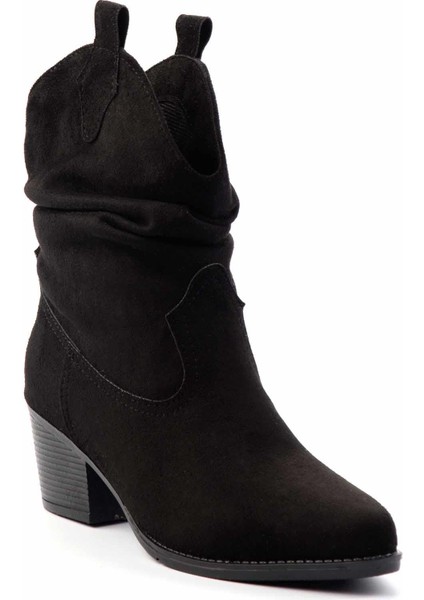 Siyah Süet Kadın Bot & Bootie K02217100802