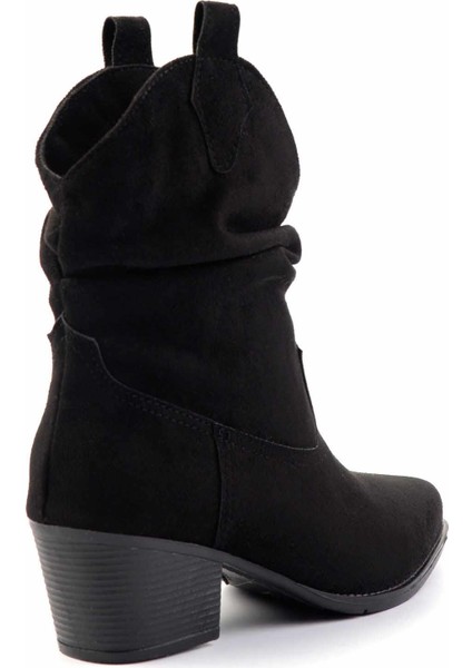 Siyah Süet Kadın Bot & Bootie K02217100802