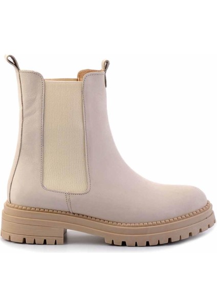 Bej Nubuk Leather Kadın Bot & Bootie K02553410201