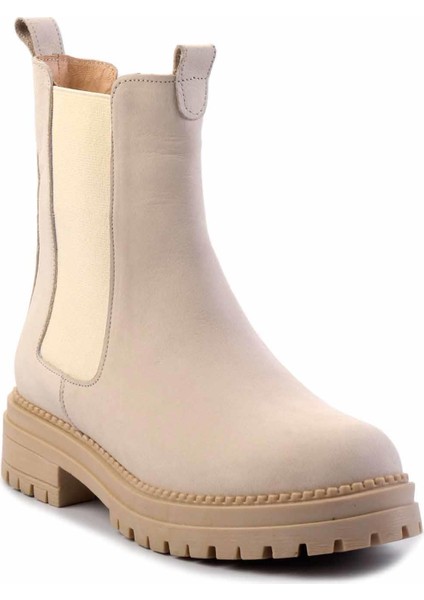 Bej Nubuk Leather Kadın Bot & Bootie K02553410201