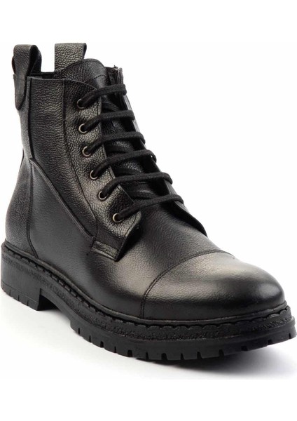 Siyah Baskılı Leather Erkek Bot & Bootie E02440702903