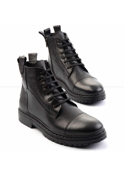 Siyah Baskılı Leather Erkek Bot & Bootie E02440702903