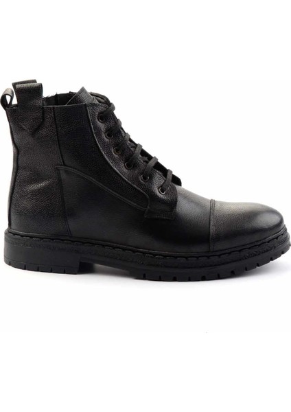 Siyah Baskılı Leather Erkek Bot & Bootie E02440702903