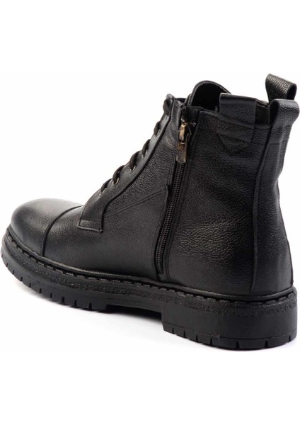 Siyah Baskılı Leather Erkek Bot & Bootie E02440702903