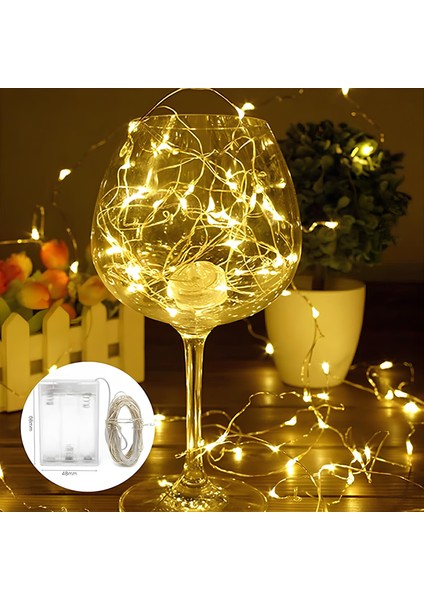 5m Pilli Yılbaşı 3000K Günışığı Silver 50 Ledli Süsleme Işığı AS90-00950