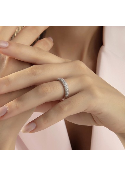 0.56 Ct F-G Vs-Si 3.00 gr 14 K Jwd Yarım Tur Yüzük