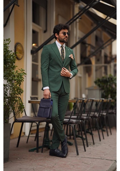 Balkan Slim Fit Yeşil Takım Elbise fiyatları