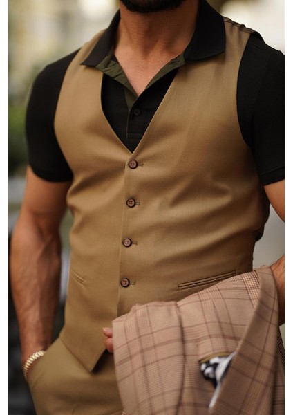 Fermana Slim Fit Kahve Ekoseli Takım Elbise indirimleri