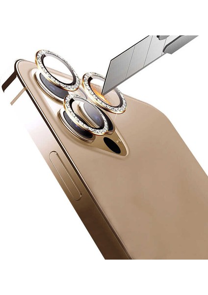Apple Iphone 15 Pro Max Için Tekli Taşlı Kamera Lens Koruyucu Cl-06