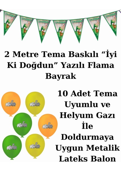 The Good Dinosaur (Iyi Bir Dinazor) Bayraklı ve Afişli 8 Kişilik Doğum Günü Parti Malzemeleri Süsleri Seti Mxst