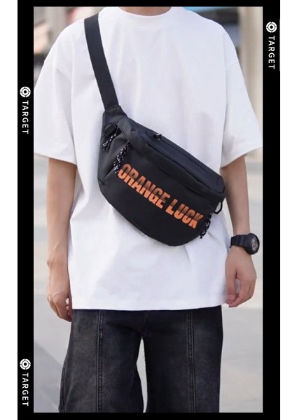 Crossbody Çanta Rahat Sokak Basit Bel Çantası Kadın Sokak Trendi Küçük Çanta Erkekler Için Açık Göğüs Çantası (Yurt Dışından)