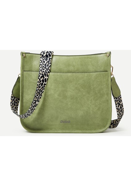 Crossbody Kadın Çantası Kadın Çantası 2023 Avrupa ve Amerika Moda Crossbody Leopar Desenli Omuz Büyük Kapasiteli Tote Çanta (Yurt Dışından)