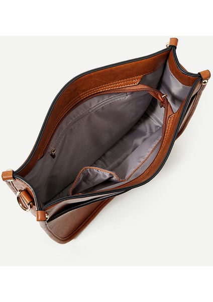 Crossbody Kadın Çantası Kadın Çantası 2023 Avrupa ve Amerika Moda Crossbody Leopar Desenli Omuz Büyük Kapasiteli Tote Çanta (Yurt Dışından)