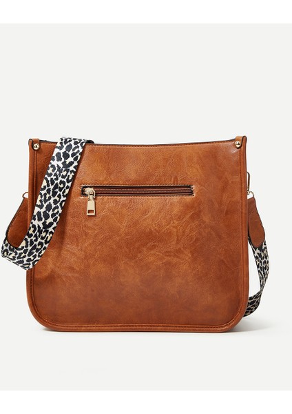 Crossbody Kadın Çantası Kadın Çantası 2023 Avrupa ve Amerika Moda Crossbody Leopar Desenli Omuz Büyük Kapasiteli Tote Çanta (Yurt Dışından)