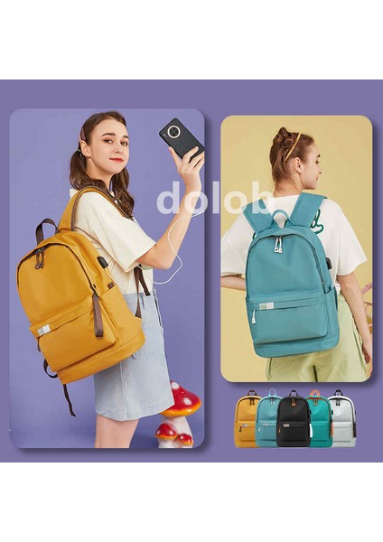 Sırt Çantası Kadın Yeni Moda Okul Çantası Orta Okul Üniversite Öğrencileri Eğlence Seyahat Nötr Düz Renk Oxford Kumaş Sırt Çantası (Yurt Dışından) fiyatları