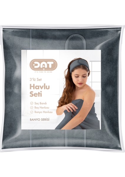 3lü Havlu Seti Banyo Boy Havlusu Saç Havlusu Saç Bonesi Yumuşak Super Soft Doku Ekonomik Çeyiz Paket