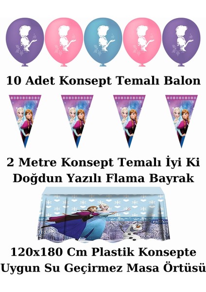 Elsa Karlar Ülkesi 8 Kişilik Doğum Günü Parti Malzemeleri Süsleri Seti Ekost