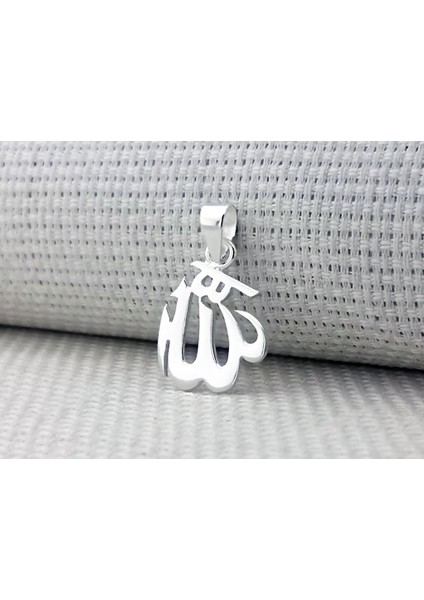 Allah Yazılı Küçük Boy Parlak 925 Ayar Gümüş Kolye Ucu fırsatları