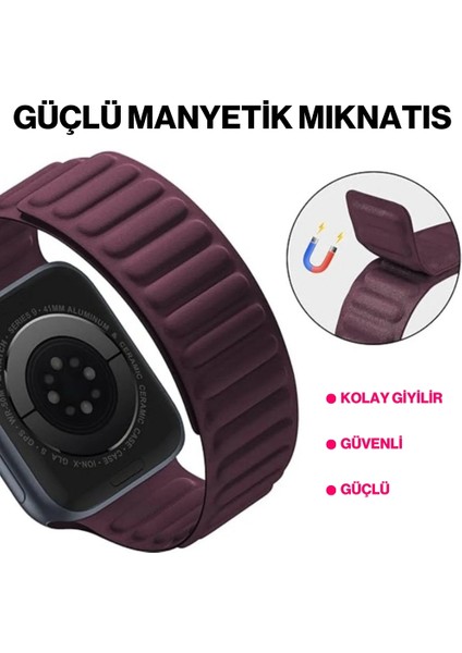 Apple Watch 5 6 7 8 9 38MM 40MM 41MM Uyumlu Manyetik Baklalı Kordon