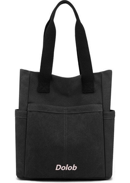 Kanvas Çanta Rahat Basit Kadın Çantası 2023 Yeni Trendy Büyük Kapasiteli Kadın Omuz Çanta Tote Çanta (Yurt Dışından)