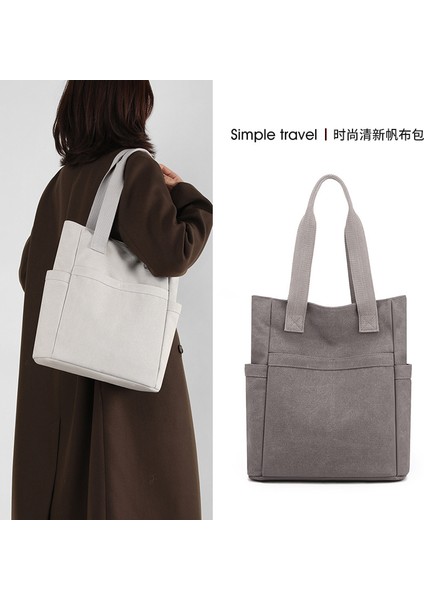 Kanvas Çanta Rahat Basit Kadın Çantası 2023 Yeni Trendy Büyük Kapasiteli Kadın Omuz Çanta Tote Çanta (Yurt Dışından) fiyatları